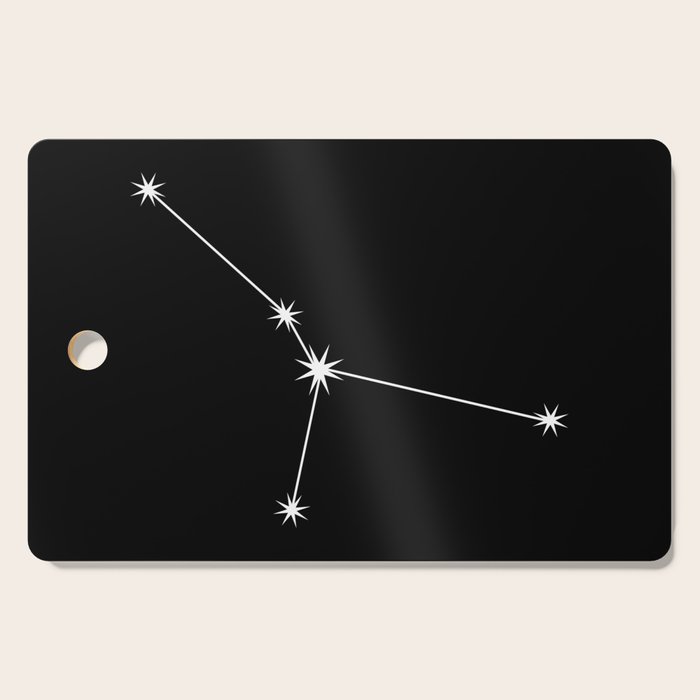 Cancer Zodiac Star Constellation Line Art Black Cutting Board Gallery Image 1