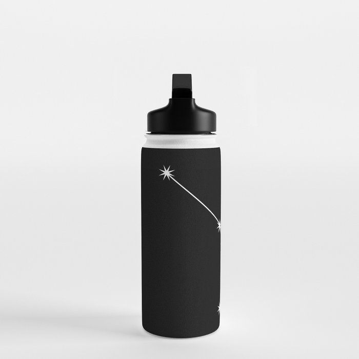 Cancer Zodiac Star Constellation Line Art Black Water Bottle Gallery Image 3