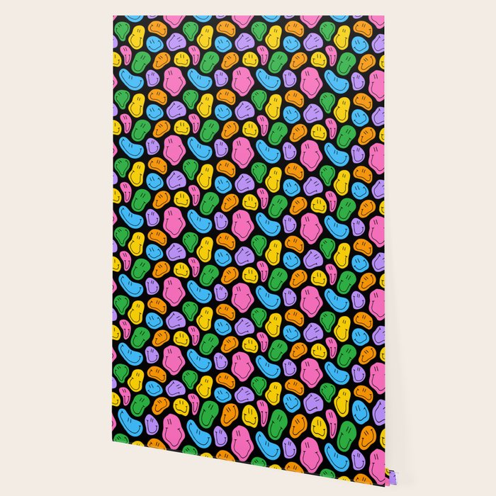 Colorful smiling happy face cartoon pattern Wallpaper Gallery Image 2