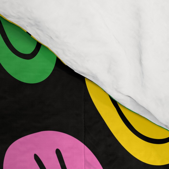 Colorful smiling happy face cartoon pattern Comforter Gallery Image 4