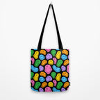 Colorful smiling happy face cartoon pattern Tote Bag Gallery Image 2
