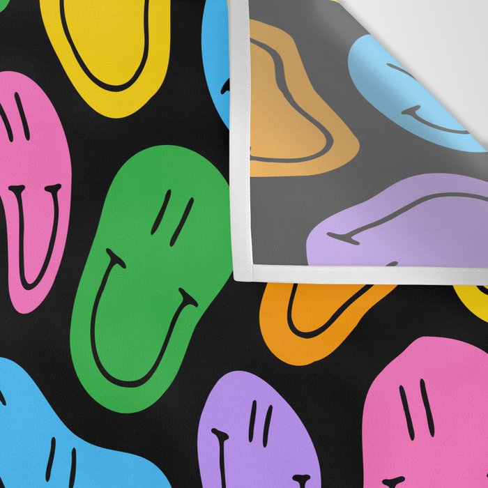 Colorful smiling happy face cartoon pattern Wall Tapestry Gallery Image 3