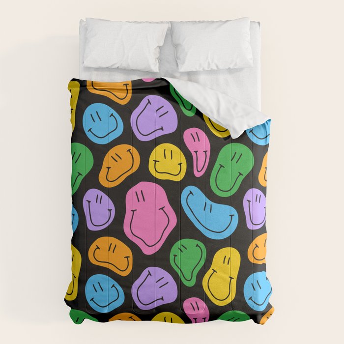 Colorful smiling happy face cartoon pattern Comforter Gallery Image 6