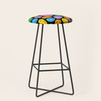 Colorful smiling happy face cartoon pattern Stool Gallery Image 1