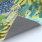 Wild Jungle Painting, Forest Dark Botanical Nature, Plants Tropical Eclectic Modern Illustration Rug Gallery Image 4