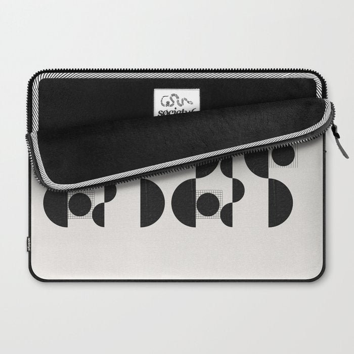 Black And White Bauhaus Abstract Laptop Sleeve Gallery Image 2