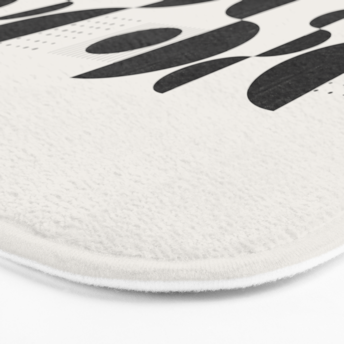Black And White Bauhaus Abstract Bath Mat Gallery Image 3