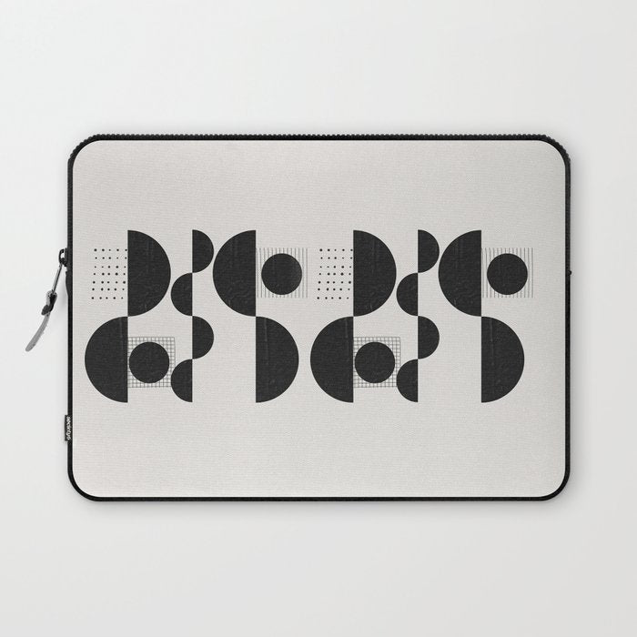 Black And White Bauhaus Abstract Laptop Sleeve Gallery Image 1