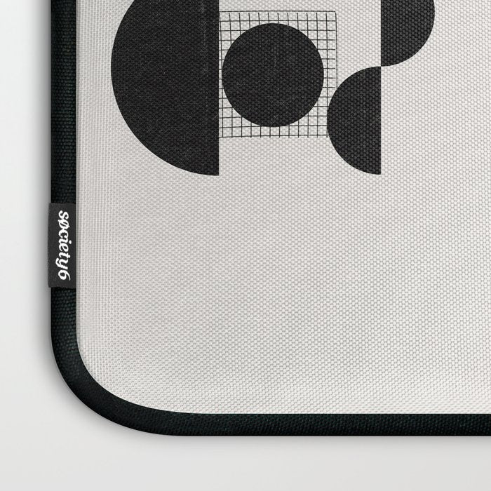 Black And White Bauhaus Abstract Laptop Sleeve Gallery Image 3