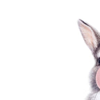 Bunny Rabbit Blowing Bubble Gum, Pink Nursery, Baby Animals Art Print by Synplus Coffee Mug Gallery Image 2