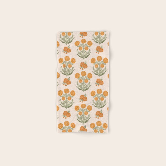 Marigold Block Print Bath Towel Gallery Image 1
