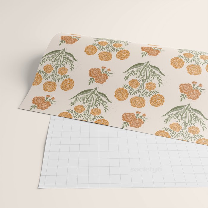 Marigold Block Print Wrapping Paper Gallery Image 2
