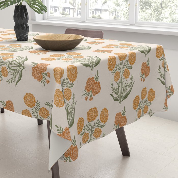 Marigold Block Print Tablecloth Gallery Image 3