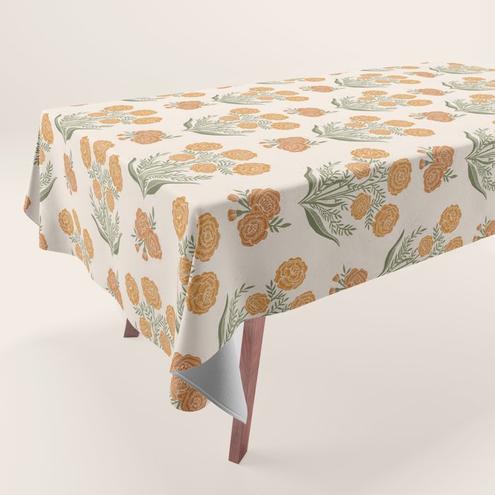Marigold Block Print Tablecloth Gallery Image 1