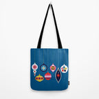 Retro Christmas Baubles on a dark background Tote Bag Gallery Image 2