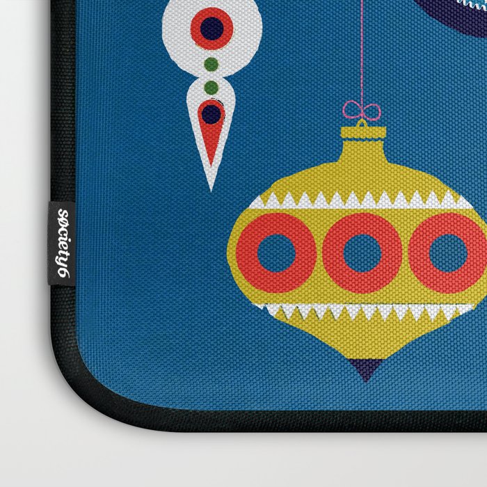 Retro Christmas Baubles on a dark background Laptop Sleeve Gallery Image 3