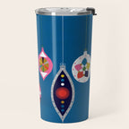 Retro Christmas Baubles on a dark background Travel Mug Gallery Image 2
