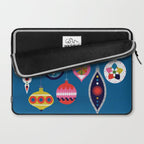 Retro Christmas Baubles on a dark background Laptop Sleeve Gallery Image 2