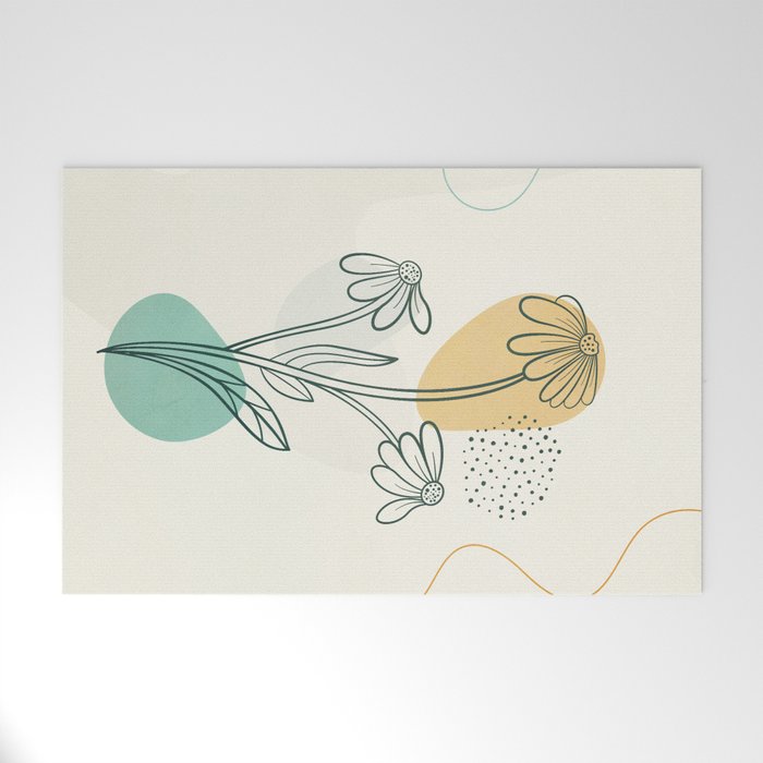 Little Line Flowers 2 Welcome Mat Gallery Image 1