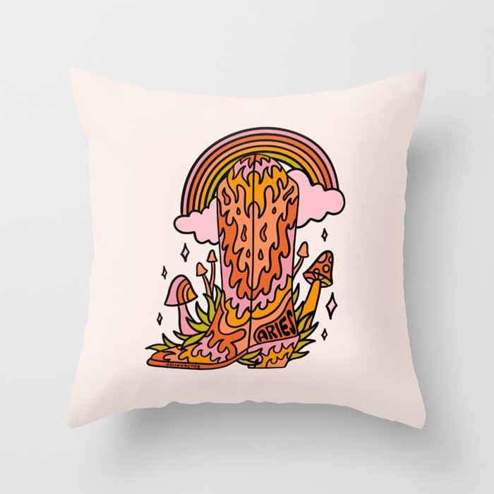 Aries Cowboy Boots Throw Pillow Gallery Image 6