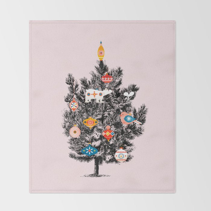 Retro Christmas tree no3 Throw Blanket Gallery Image 2
