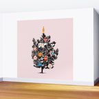 Retro Christmas tree no3 Wall Mural Gallery Image 2