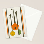 Mid-Century Modern Art Musical Strings Stationery Card Gallery Image 2