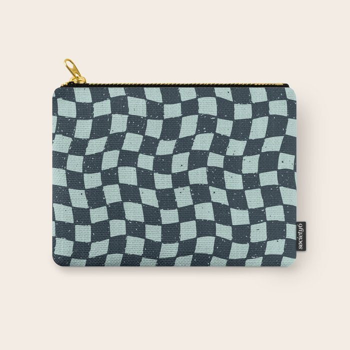 Wavy Checks . Ocean Blue Carry All Pouch Gallery Image 1