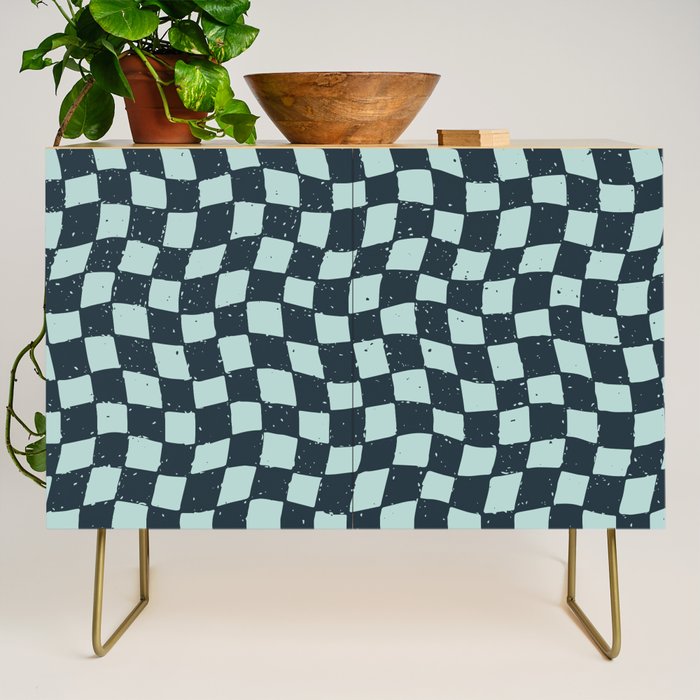 Wavy Checks . Ocean Blue Credenza Gallery Image 1