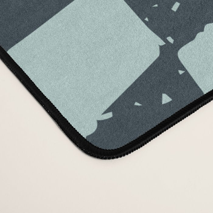 Wavy Checks . Ocean Blue Desk Mat Gallery Image 4