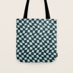 Wavy Checks . Ocean Blue Tote Bag Gallery Image 1