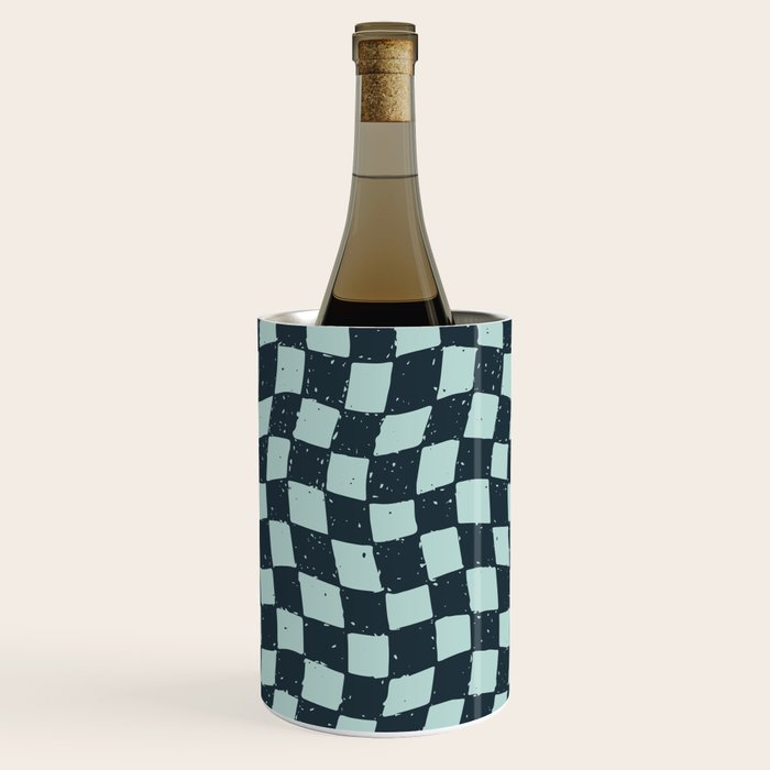 Wavy Checks . Ocean Blue Wine Chiller Gallery Image 2