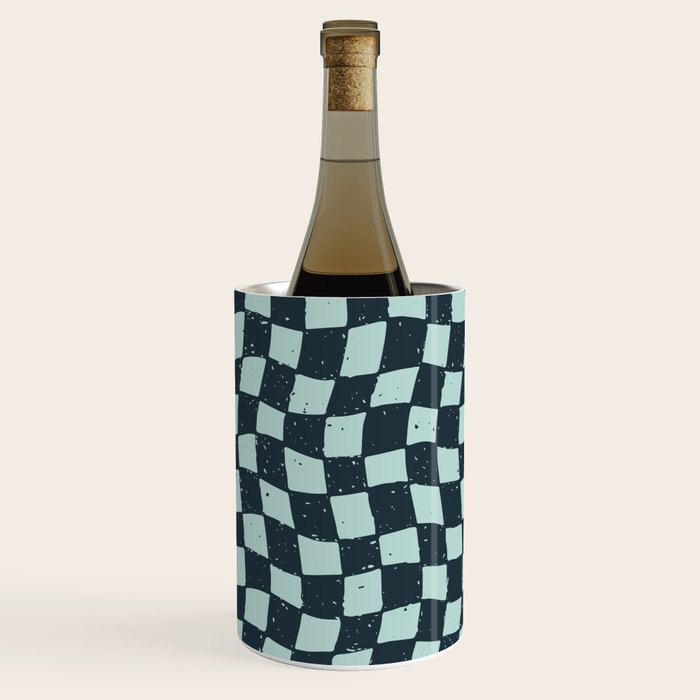 Wavy Checks . Ocean Blue Wine Chiller Gallery Image 3