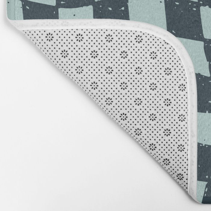 Wavy Checks . Ocean Blue Bath Mat Gallery Image 2