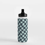 Wavy Checks . Ocean Blue Water Bottle Gallery Image 2