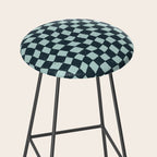 Wavy Checks . Ocean Blue Stool Gallery Image 2