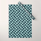 Wavy Checks . Ocean Blue Wrapping Paper Gallery Image 1