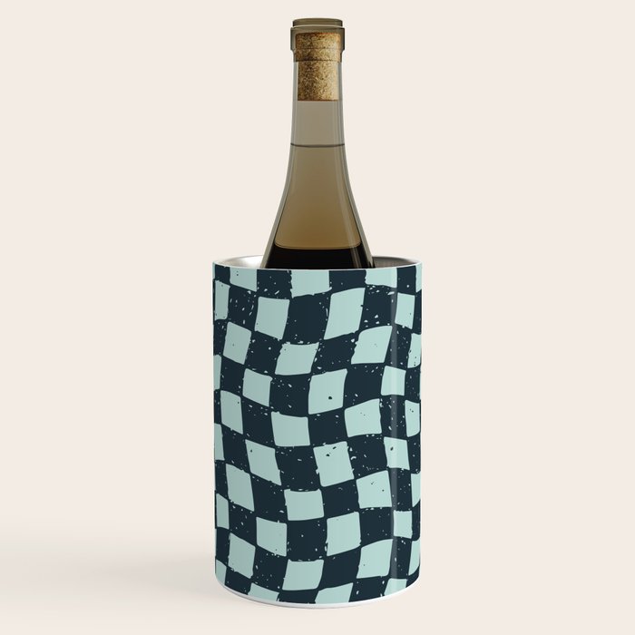 Wavy Checks . Ocean Blue Wine Chiller Gallery Image 1