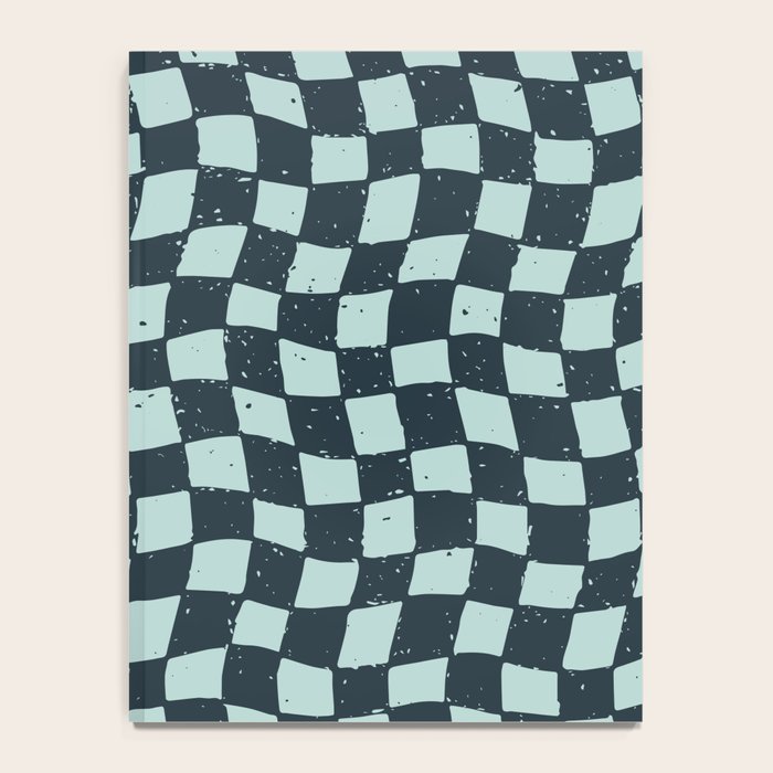 Wavy Checks . Ocean Blue Notebook Gallery Image 4