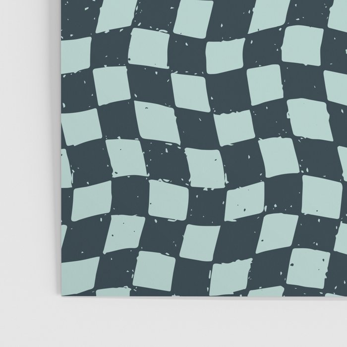 Wavy Checks . Ocean Blue Poster Gallery Image 3