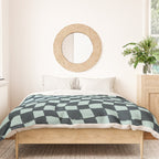 Wavy Checks . Ocean Blue Duvet Cover Gallery Image 3