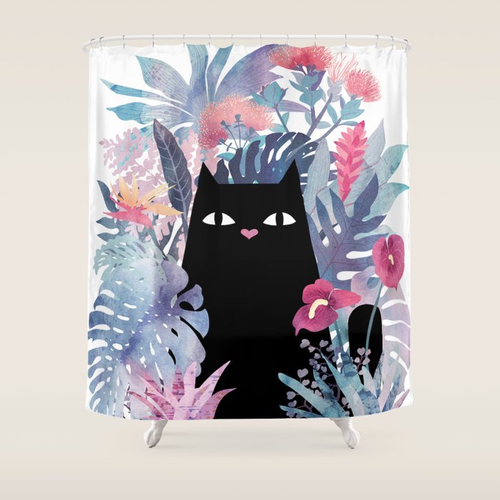 Popoki (Pastel) Shower Curtain Gallery Image 1