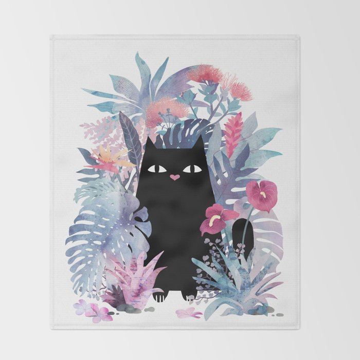Popoki (Pastel) Throw Blanket Gallery Image 2