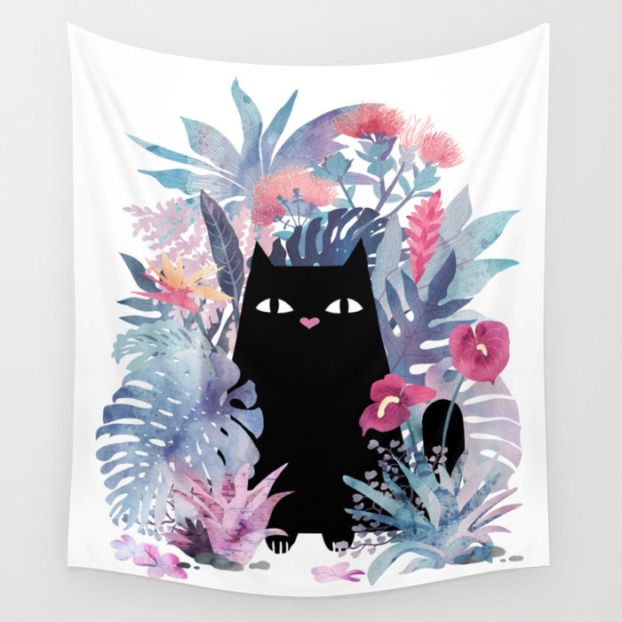 Popoki (Pastel) Wall Tapestry Gallery Image 1