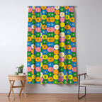 Mid Century Modern Atomic Future Colorful Modtastic Dots and Stars Pattern 3 Window Curtain Gallery Image 5