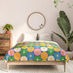 Mid Century Modern Atomic Future Colorful Modtastic Dots and Stars Pattern 3 Comforter Gallery Image 3