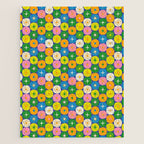 Mid Century Modern Atomic Future Colorful Modtastic Dots and Stars Pattern 3 Jigsaw Puzzle Gallery Image 1