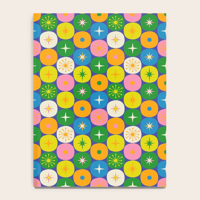 Mid Century Modern Atomic Future Colorful Modtastic Dots and Stars Pattern 3 Notebook Gallery Image 4