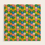 Mid Century Modern Atomic Future Colorful Modtastic Dots and Stars Pattern 3 Wood Wall Art Gallery Image 1