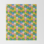 Mid Century Modern Atomic Future Colorful Modtastic Dots and Stars Pattern 3 Throw Blanket Gallery Image 2